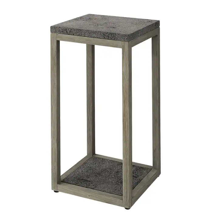 Premium Torre Pidestal 70 cm teak/lava sten